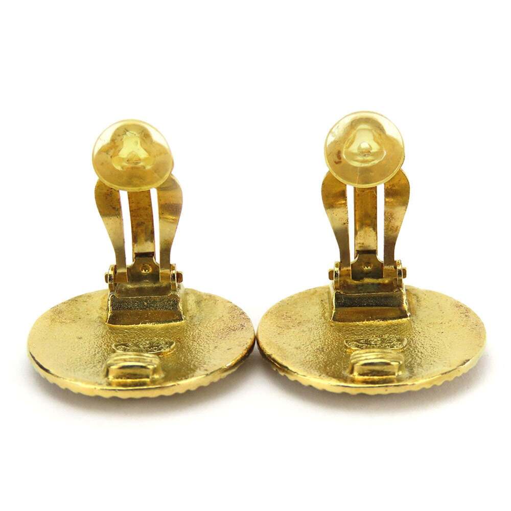 CHANEL Authentic Gold Logo Earrings - Picture 4 of 9